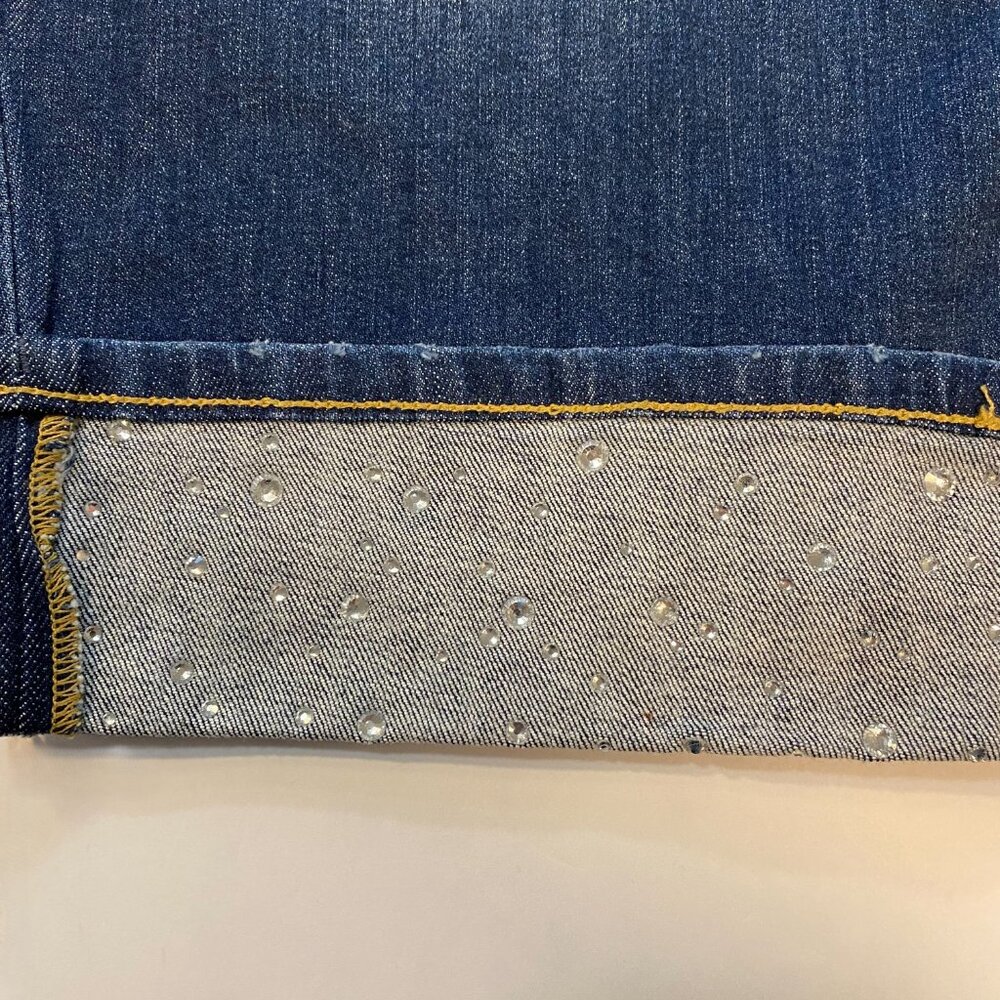 Lane Bryant Boyfriend Denim Capris With Embellished Cuffs SZ 22 - Picture 13 of 16